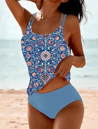Madeleine | Vintage Floral Print Tankini Set