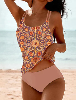 Madeleine | Vintage Floral Print Tankini Set