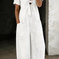 Miya | V Neck Short Sleeve Jumpsuit