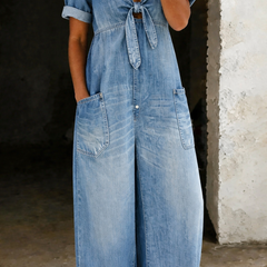 Miya | V Neck Short Sleeve Jumpsuit