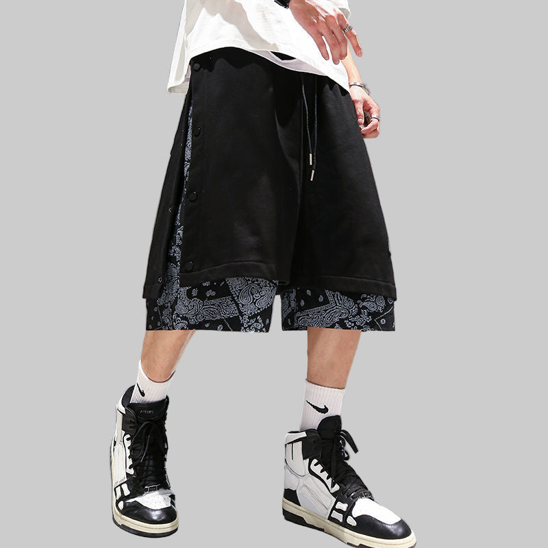 Men's Split-Panel Bandana Shorts