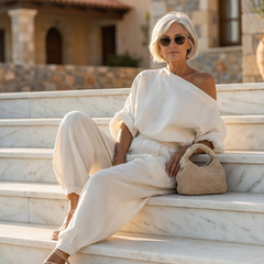 Helena | Off-Shoulder Linen Set