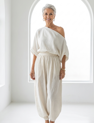Helena | Off-Shoulder Linen Set