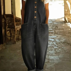 Nancy | Vintage Washed Cotton Denim Overalls