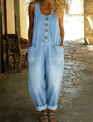 Nancy | Vintage Washed Cotton Denim Overalls